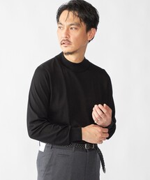 SHIPS:〈手洗い可能〉HANDFRAME 16ゲージ モックネック ニット