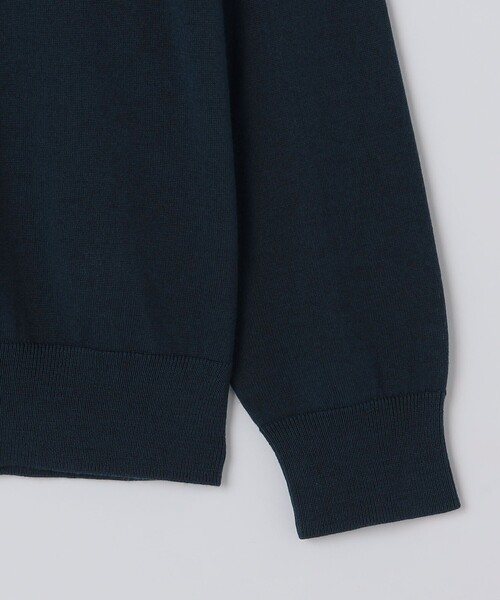 16万✨未使用 フォクシー ニットワンピース モックネック 22年 ネイビー S SHIPS:〈手洗い可能〉HANDFRAME 16ゲージ モックネック ニット（ニット