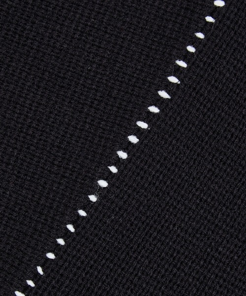 ADAM ET ROPE'（アダムエロペ）の「《アンチピリング/毛玉防止》【WEB限定】ポイント ステッチ ルーズシルエット ニットプルオーバー / ユニセックス（ニット/セーター・メンズ・ブラック/ホワイト・S/M/L）」の12枚目の写真