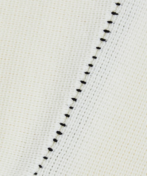 ADAM ET ROPE'（アダムエロペ）の「《アンチピリング/毛玉防止》【WEB限定】ポイント ステッチ ルーズシルエット ニットプルオーバー / ユニセックス（ニット/セーター・メンズ・ブラック/ホワイト・S/M/L）」の13枚目の写真