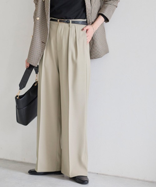 センタープレスタックワイドパンツ（その他パンツ）｜Pierrot（ピエロ