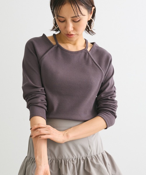 Sugar spoon(シュガースプーン)の「・SUGAR SPOON レイヤードライクリブロンTEE(Tシャツ/カットソー・レディース・ボルドー/ブラック/チャコールグレー/オフホワイト・FREE)」の3枚目の写真