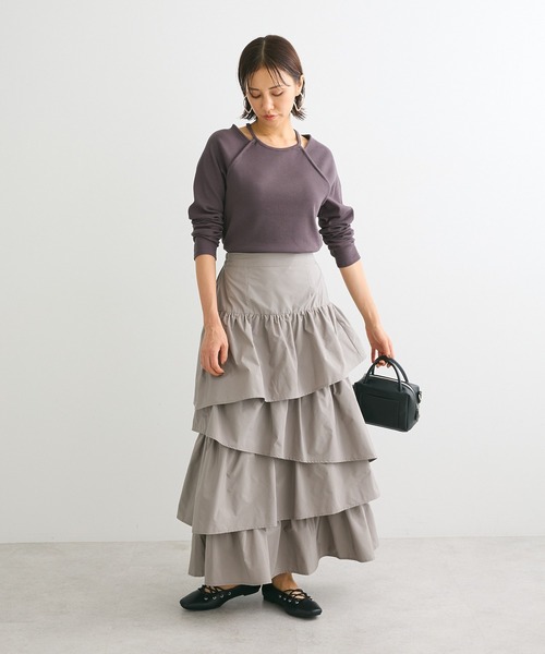 Sugar spoon(シュガースプーン)の「・SUGAR SPOON レイヤードライクリブロンTEE(Tシャツ/カットソー・レディース・ボルドー/ブラック/チャコールグレー/オフホワイト・FREE)」の5枚目の写真