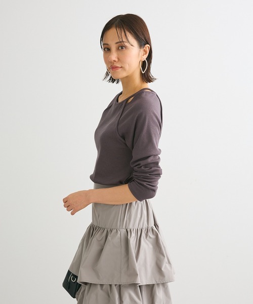 Sugar spoon(シュガースプーン)の「・SUGAR SPOON レイヤードライクリブロンTEE(Tシャツ/カットソー・レディース・ボルドー/ブラック/チャコールグレー/オフホワイト・FREE)」の9枚目の写真