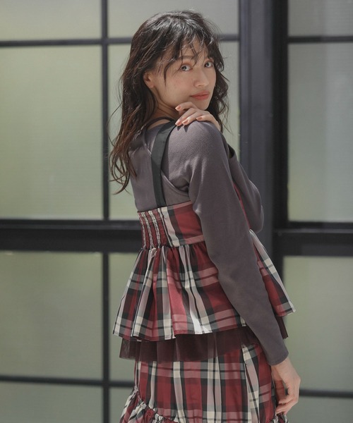 Sugar spoon(シュガースプーン)の「・SUGAR SPOON レイヤードライクリブロンTEE(Tシャツ/カットソー・レディース・ボルドー/ブラック/チャコールグレー/オフホワイト・FREE)」の20枚目の写真