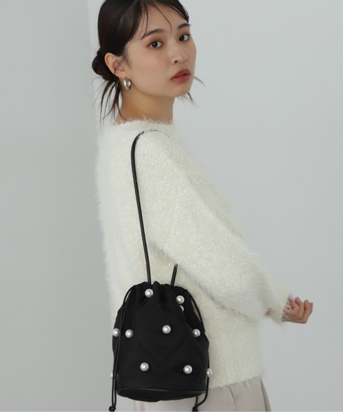 【セール】◆パール巾着ショルダーバッグ（ショルダーバッグ）｜N.（N. Natural Beauty Basic）（エヌエヌナチュラルビューティーベーシック）