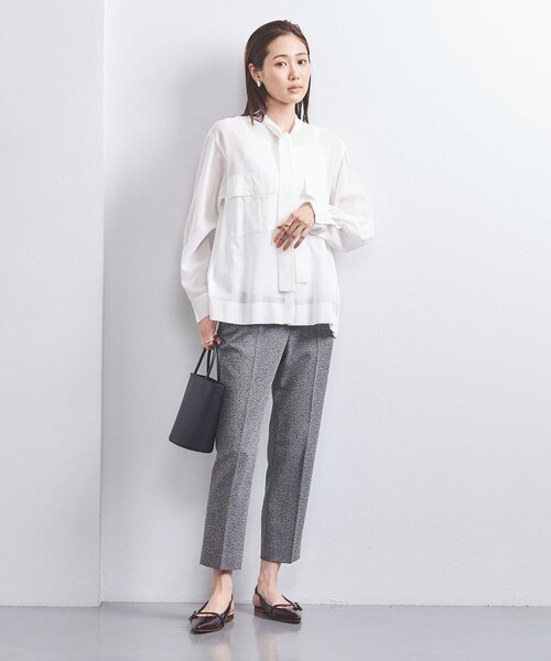 美品 ユナイテッドアローズ TOKYO 2,3万 シアー ボウタイブラウス 白 UNITED ARROWS（ユナイテッドアローズ）の「シアー ボウタイ