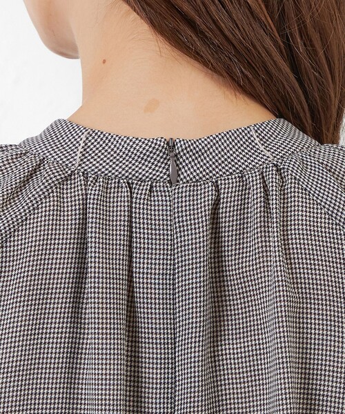 【セール】ボイルマナードチェックスタンドカラーブラウス（シャツ/ブラウス）｜AMACA（アマカ）