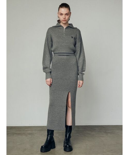 EMODA（エモダ）の「チューズハーフジップニット（ニット/セーター・レディース・ベージュ/グレー/ブラック・FREE）」の7枚目の写真