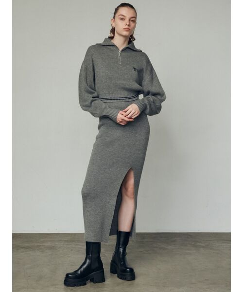 EMODA（エモダ）の「チューズハーフジップニット（ニット/セーター・レディース・ベージュ/グレー/ブラック・FREE）」の9枚目の写真