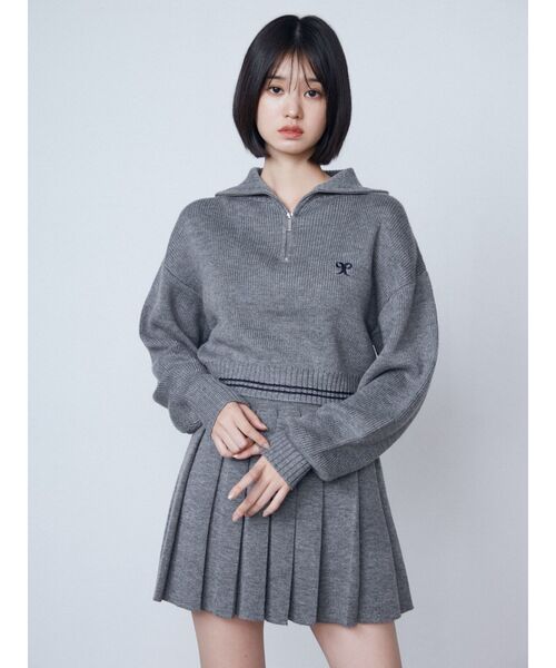 EMODA（エモダ）の「チューズハーフジップニット（ニット/セーター・レディース・ベージュ/グレー/ブラック・FREE）」の12枚目の写真