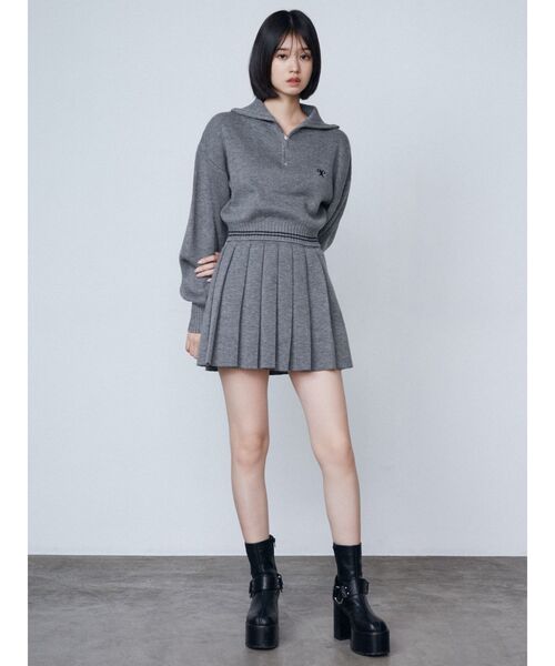 EMODA（エモダ）の「チューズハーフジップニット（ニット/セーター・レディース・ベージュ/グレー/ブラック・FREE）」の15枚目の写真