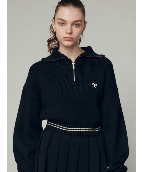 EMODA（エモダ）の「チューズハーフジップニット（ニット/セーター・レディース・ベージュ/グレー/ブラック・FREE）」の19枚目の写真