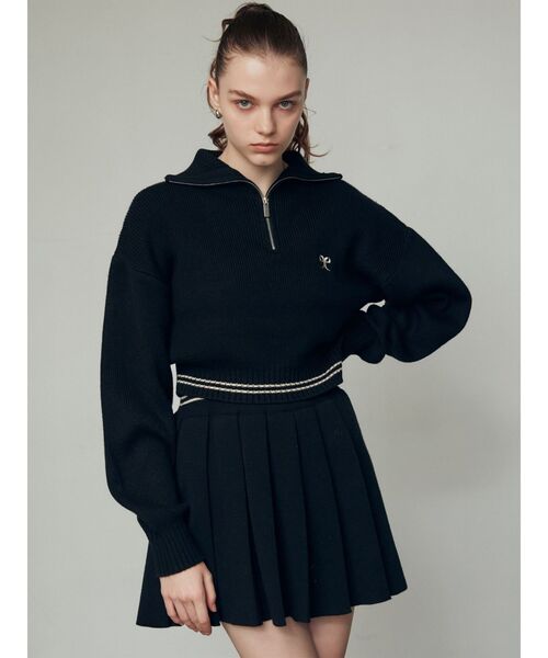 EMODA（エモダ）の「チューズハーフジップニット（ニット/セーター・レディース・ベージュ/グレー/ブラック・FREE）」の21枚目の写真