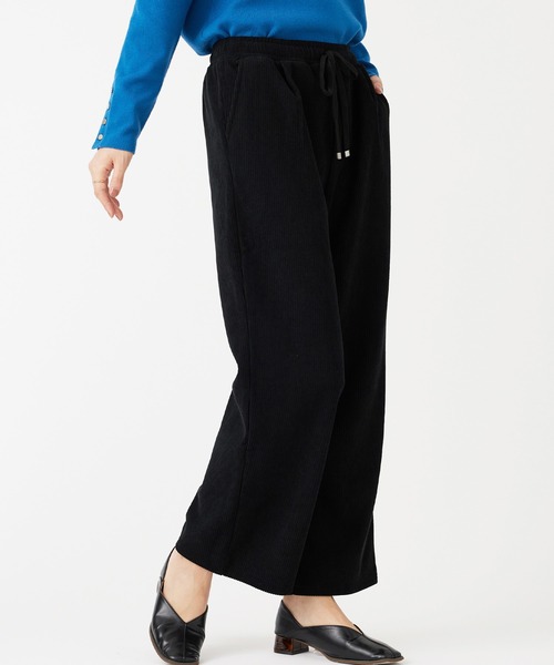 BELLUNA PLUS(ベルーナ)の「裏ベロアコーデュロイワイドパンツ60丈(その他パンツ・レディース・ブラック/アイボリー/グレイッシュベージュ/ターコイズブルー・X-LARGE/LARGE/MEDIUM/SMALL)」の6枚目の写真