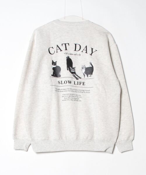Naive magic（ナイーブマジック）の「【a】バックプリント＆刺繍 ルーズサイズ クルーネックスウェット 犬/猫（パーカー・メンズ・ネイビー/ダークグリーン系2/ダークグリーン系1/オートミール/ブラック/アッシュグレー・LARGE/MEDIUM）」の19枚目の写真