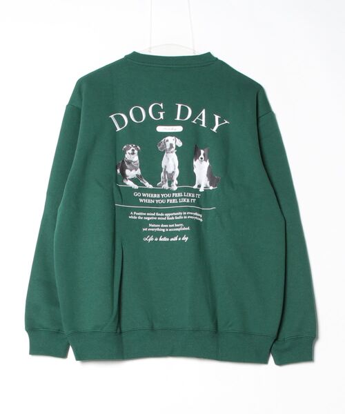 Naive magic（ナイーブマジック）の「【a】バックプリント＆刺繍 ルーズサイズ クルーネックスウェット 犬/猫（パーカー・メンズ・ネイビー/ダークグリーン系2/ダークグリーン系1/オートミール/ブラック/アッシュグレー・LARGE/MEDIUM）」の12枚目の写真