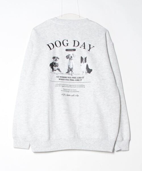 Naive magic（ナイーブマジック）の「【a】バックプリント＆刺繍 ルーズサイズ クルーネックスウェット 犬/猫（パーカー・メンズ・ネイビー/ダークグリーン系2/ダークグリーン系1/オートミール/ブラック/アッシュグレー・LARGE/MEDIUM）」の13枚目の写真