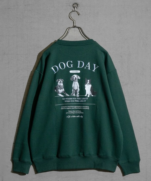 Naive magic（ナイーブマジック）の「【a】バックプリント＆刺繍 ルーズサイズ クルーネックスウェット 犬/猫（パーカー・メンズ・ネイビー/ダークグリーン系2/ダークグリーン系1/オートミール/ブラック/アッシュグレー・LARGE/MEDIUM）」の22枚目の写真