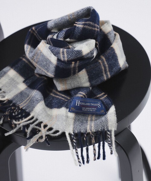 BEAMS BOY（ビームスボーイ）の「HIGHLAND TWEEDS / チェック ストール 小（マフラー・レディース・オレンジ系その他/ブルー/ブルー系その他2/ホワイト/レッド/グリーン/ベージュ/インディゴブルー・ONE SIZE）」の9枚目の写真