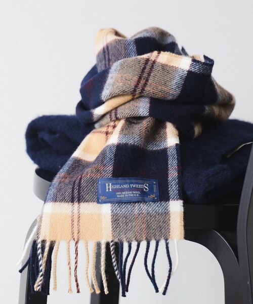 BEAMS BOY（ビームスボーイ）の「HIGHLAND TWEEDS / チェック ストール 小（マフラー・レディース・オレンジ系その他/ブルー/ブルー系その他2/ホワイト/レッド/グリーン/ベージュ/インディゴブルー・ONE SIZE）」の18枚目の写真