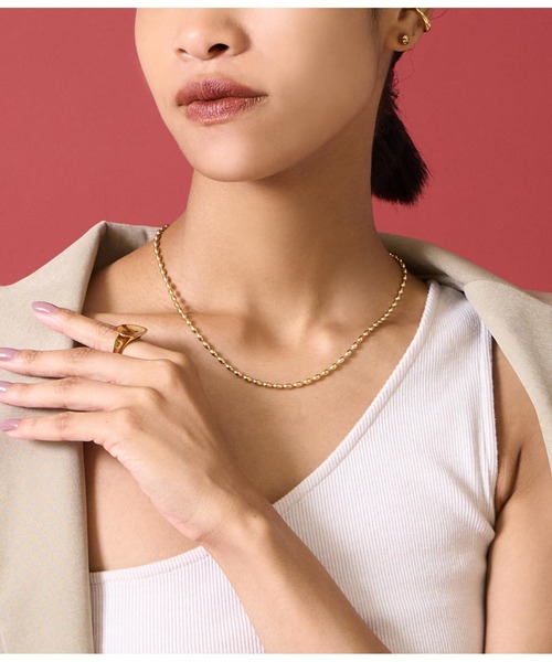 Settimissimo（セッティミッシモ）の「金属アレルギー対応ステンレスライスチェーンネックレス（ネックレス・レディース・ゴールド/シルバー・FREE）」の15枚目の写真