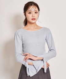 WASHABLEボートネックリブニット