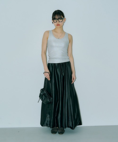 LIENCOEUR（リアンクール）の「サテンバルーンロングスカート（スカート・レディース・ホワイト/ブラック・FREE）」の21枚目の写真