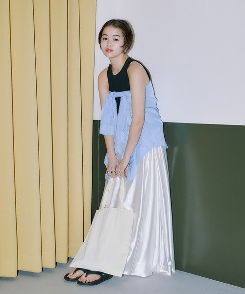 LIENCOEUR（リアンクール）の「サテンバルーンロングスカート（スカート・レディース・ホワイト/ブラック・FREE）」の15枚目の写真