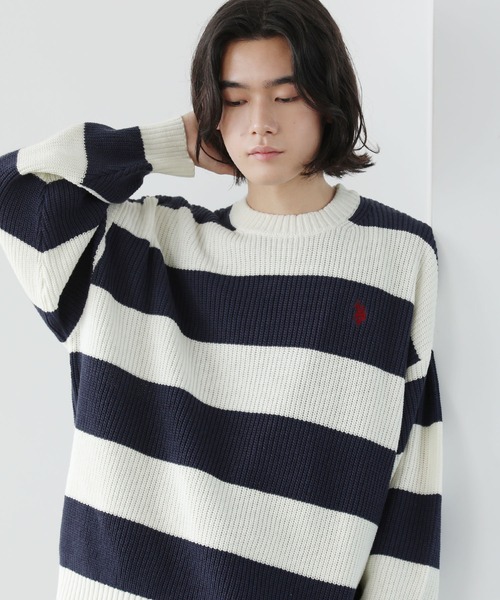 Polo by Ralph Lauren コットンニットセーター 太ボーダー POLO RALPH LAUREN(ポロラルフローレン) / ボーダーニット/太ボーダー