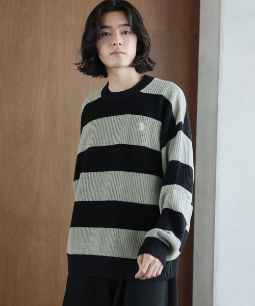 セール】U.S.POLO ASSN.別注 畦編み太ボーダーニット（ニット/セーター