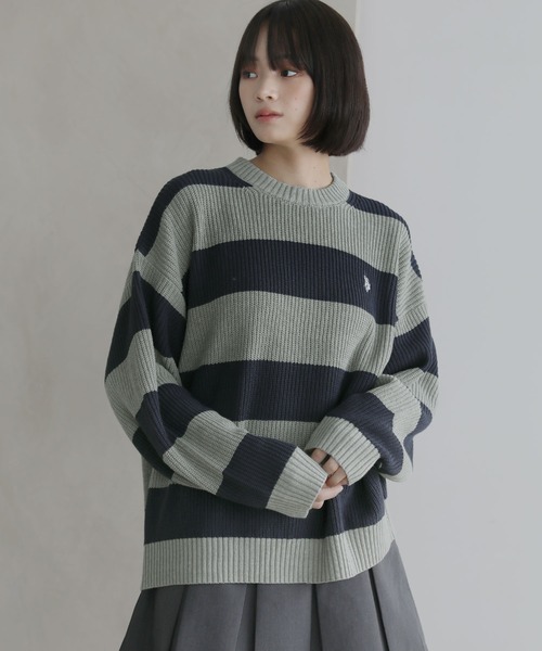 U.S.POLO ASSN.別注 畦編み太ボーダーニット（ニット/セーター）｜U.S.