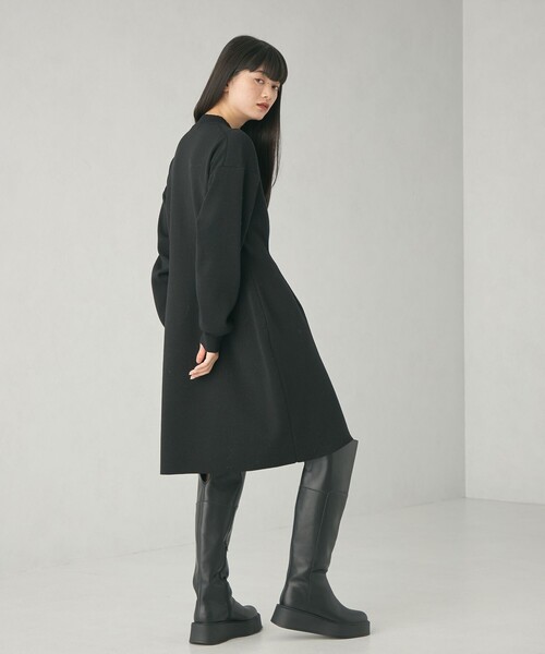 EMMEL REFINES(エメルリファインズ)の「<EMMEL REFINES>EM HW フィット&コクーン ミニ ワンピース(ワンピース・レディース・ブラック/ナチュラル・FREE)」の19枚目の写真