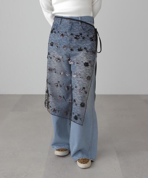 FREE'S MART（フリーズマート）の「チュールオーバーラップ（スカート・レディース・ホワイト/ブラック・ﾌﾘ-）」の10枚目の写真