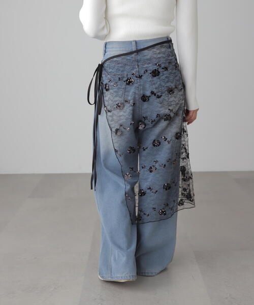 FREE'S MART（フリーズマート）の「チュールオーバーラップ（スカート・レディース・ホワイト/ブラック・ﾌﾘ-）」の13枚目の写真