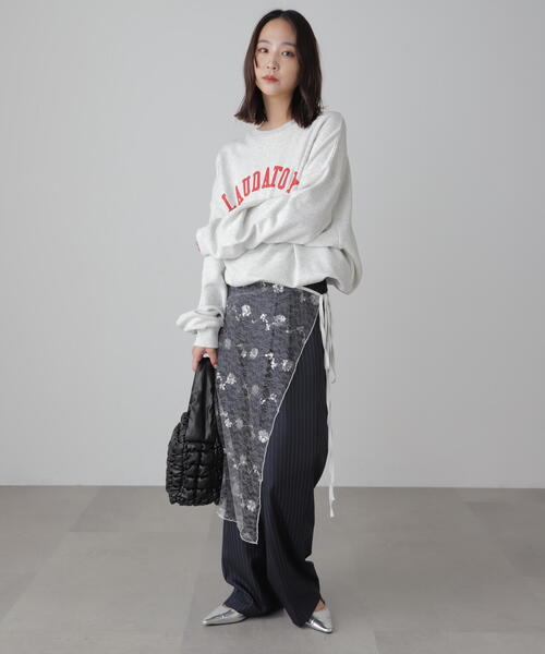 FREE'S MART（フリーズマート）の「チュールオーバーラップ（スカート・レディース・ホワイト/ブラック・ﾌﾘ-）」の3枚目の写真