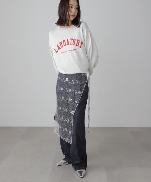 FREE'S MART（フリーズマート）の「チュールオーバーラップ（スカート・レディース・ホワイト/ブラック・ﾌﾘ-）」の4枚目の写真