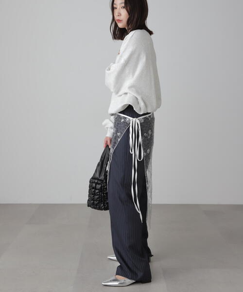 FREE'S MART（フリーズマート）の「チュールオーバーラップ（スカート・レディース・ホワイト/ブラック・ﾌﾘ-）」の5枚目の写真