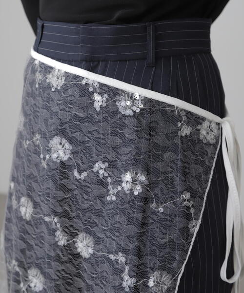 FREE'S MART（フリーズマート）の「チュールオーバーラップ（スカート・レディース・ホワイト/ブラック・ﾌﾘ-）」の7枚目の写真