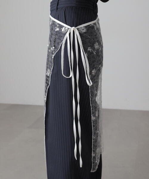 FREE'S MART（フリーズマート）の「チュールオーバーラップ（スカート・レディース・ホワイト/ブラック・ﾌﾘ-）」の8枚目の写真