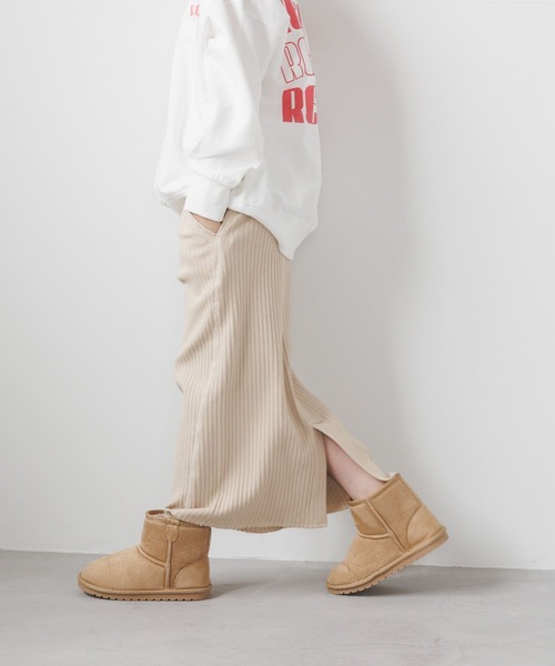 BAYFLOW（ベイフロー）の「[ストレッチ素材] ワイドリブスカート(KIDS)（スカート・キッズ・アイボリー/ブラック/レッド・110cm/120cm/140cm/130cm/150cm）」の6枚目の写真