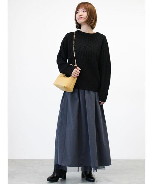 Lugnoncure（ルノンキュール）の「求心柄編みニット（ニット/セーター・レディース・ブルー/オフホワイト/ブラック/イエロー・F）」の19枚目の写真