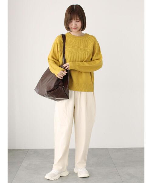 Lugnoncure（ルノンキュール）の「求心柄編みニット（ニット/セーター・レディース・ブルー/オフホワイト/ブラック/イエロー・F）」の22枚目の写真