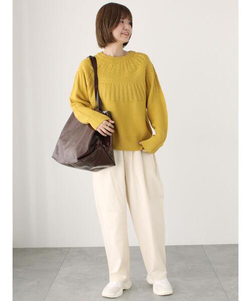 Lugnoncure（ルノンキュール）の「求心柄編みニット（ニット/セーター・レディース・ブルー/オフホワイト/ブラック/イエロー・F）」の16枚目の写真