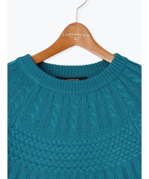 Lugnoncure（ルノンキュール）の「求心柄編みニット（ニット/セーター・レディース・ブルー/オフホワイト/ブラック/イエロー・F）」の15枚目の写真