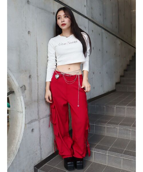 EVRIS(エヴリス)の「2WAYポケットルーズカーゴパンツ(カーゴパンツ・レディース・ブラック/レッド/その他1・SMALL/MEDIUM)」の10枚目の写真