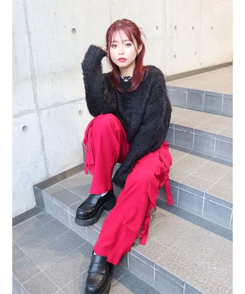 EVRIS(エヴリス)の「2WAYポケットルーズカーゴパンツ(カーゴパンツ・レディース・ブラック/レッド/その他1・SMALL/MEDIUM)」の12枚目の写真