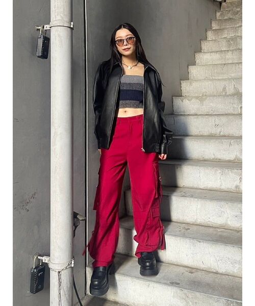 EVRIS(エヴリス)の「2WAYポケットルーズカーゴパンツ(カーゴパンツ・レディース・ブラック/レッド/その他1・SMALL/MEDIUM)」の16枚目の写真