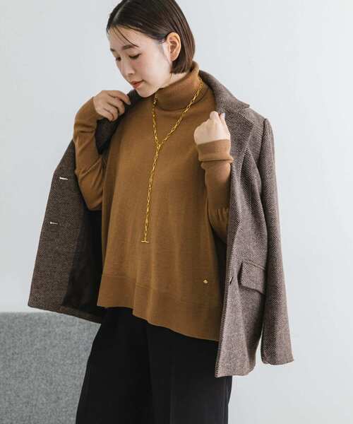 F by ROSSO(エフバイロッソ)の「F by ROSSO ウォッシャブル抗ピルタートルニット(ニット/セーター・レディース・ベージュ/ネイビー/ブルー系その他/レッド・FREE)」の21枚目の写真