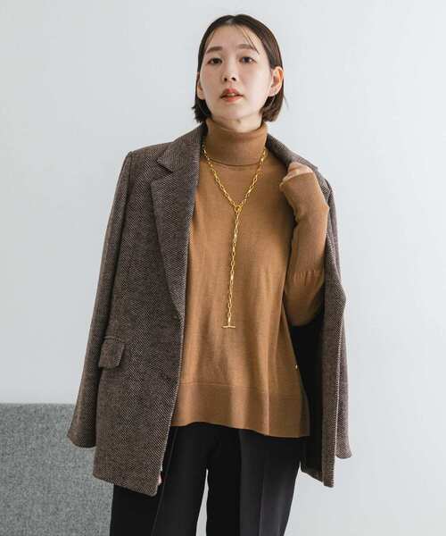 F by ROSSO(エフバイロッソ)の「F by ROSSO ウォッシャブル抗ピルタートルニット(ニット/セーター・レディース・ベージュ/ネイビー/ブルー系その他/レッド・FREE)」の22枚目の写真